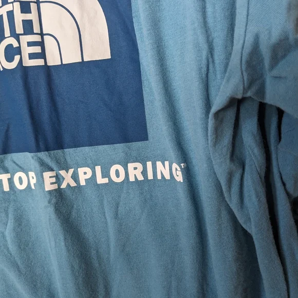The North Face Men's Logo Graphic Long Sleeve Tee Shirt Blue Size Large - Picture 5 of 5